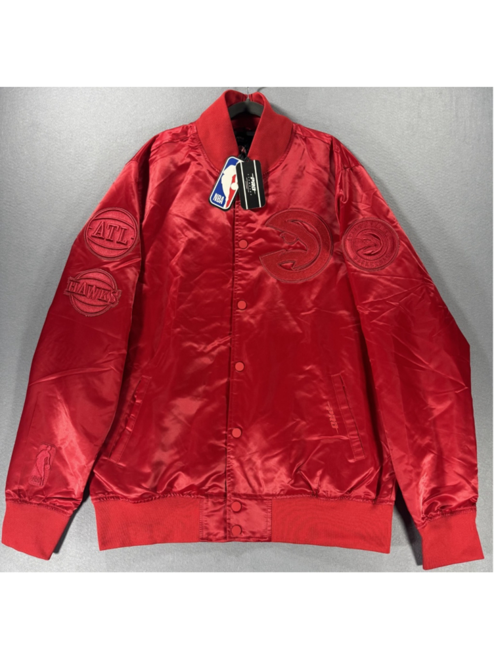 Pro Standard Atlanta Hawks NBA Satin Varsity Jacket Red Men's Size 2XL NWT $130